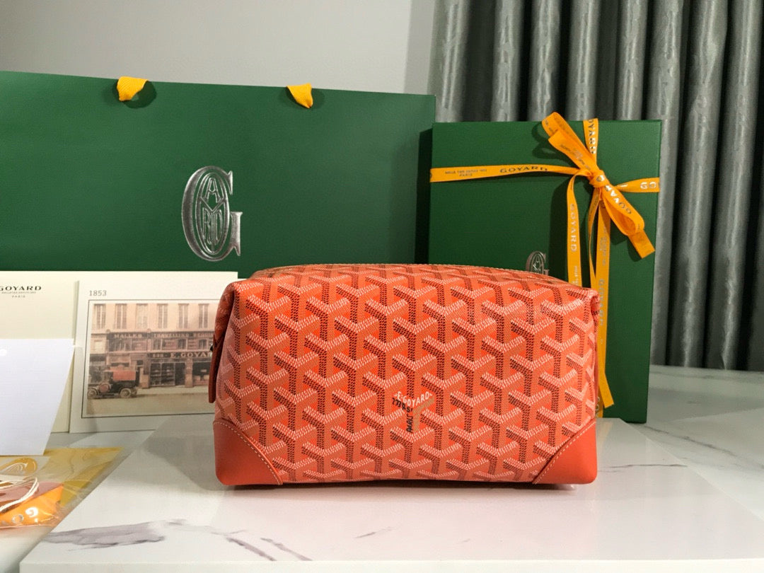 BOEING TOILERY 25CM ORANGE GOYARDINE CANVAS AND CALFSKIN TRIM