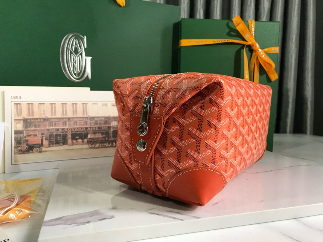 BOEING TOILERY 25CM ORANGE GOYARDINE CANVAS AND CALFSKIN TRIM