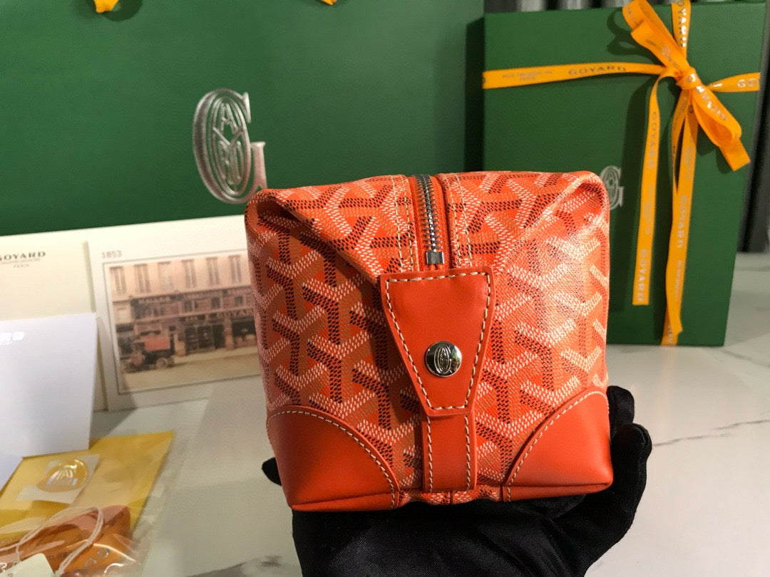 BOEING TOILERY 25CM ORANGE GOYARDINE CANVAS AND CALFSKIN TRIM
