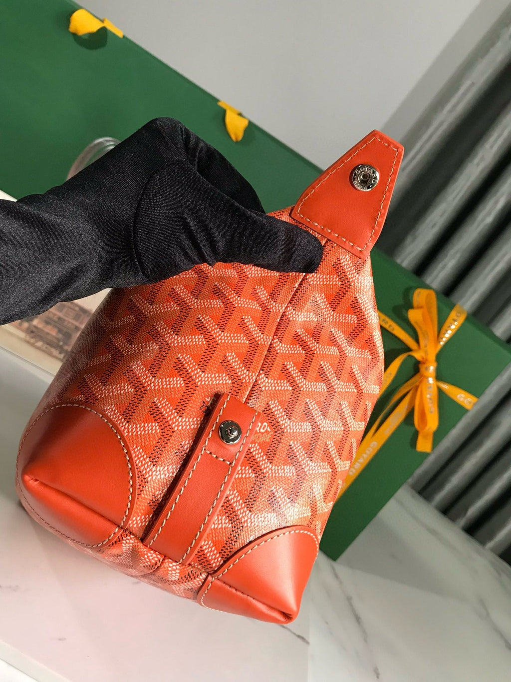 BOEING TOILERY 25CM ORANGE GOYARDINE CANVAS AND CALFSKIN TRIM