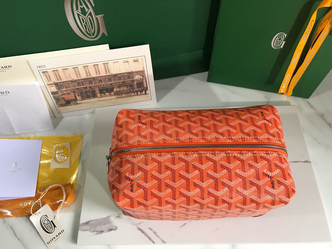 BOEING TOILERY 25CM ORANGE GOYARDINE CANVAS AND CALFSKIN TRIM