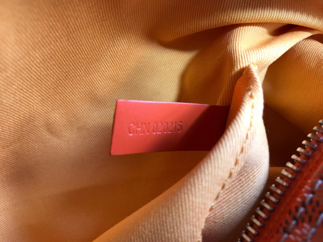 BOEING TOILERY 25CM ORANGE GOYARDINE CANVAS AND CALFSKIN TRIM