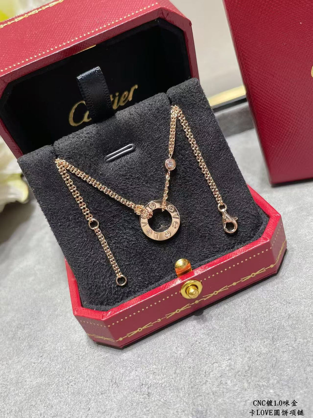 LOVE NECKLACE ADJUSTABLE 2 DIAMOND