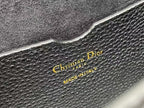 CD Bobby Bag Black Pebbled Leather Gold Hardware