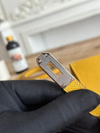 HM Mini Kelly 19cm Golden Yellow Epsom Silver Hardware