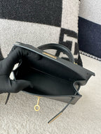 HM Mini Kelly 19cm Black Epsom Gold Hardware Best Version