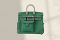 HM Birkin Cargo 25CM Velvet Green Silver Buckle Swift Leather and Canvas