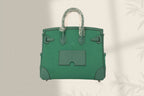 HM Birkin Cargo 25CM Velvet Green Silver Buckle Swift Leather and Canvas