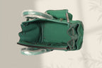 HM Birkin Cargo 25CM Velvet Green Silver Buckle Swift Leather and Canvas