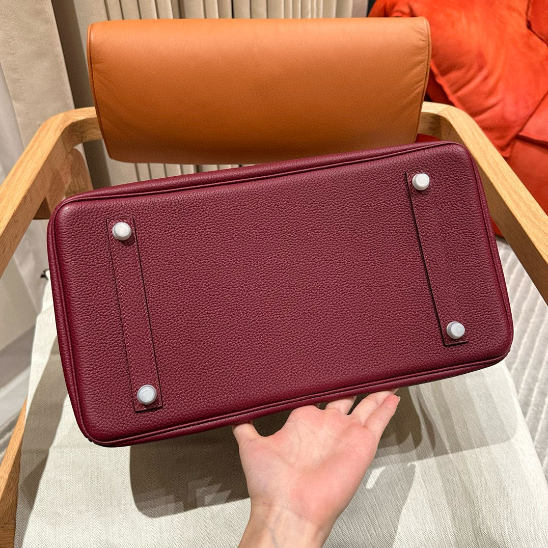 HM BIRKIN 30CM BURGUNDY TOGO LEATHER SILVER HARDWARE