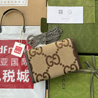 Gucci Jumbo Dionysus Wallet On Chain Brown Canvas and GG   Leather