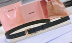 Miu Belt 30mm Black Calfskin