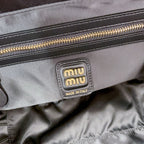 Miu Miu Beau Tote Bag Black Leather Gold-Tone Hardware