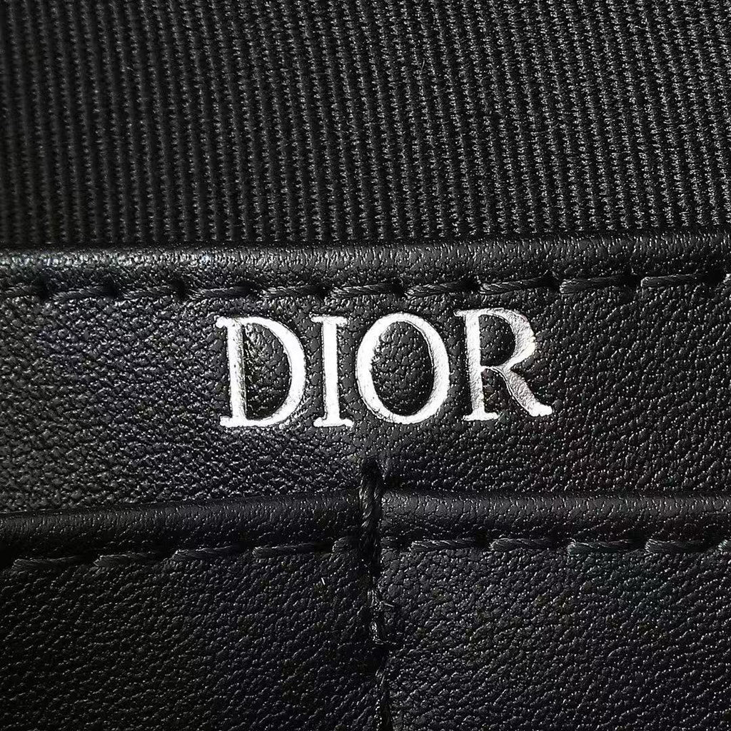 CD A5 Pouch Black Grained Calfskin with CD Icon