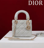 CD Mini Lady 17 Light Grey Lambskin