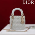 CD Mini Lady 17 Light Grey Lambskin
