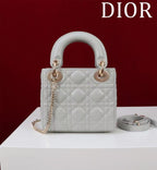 CD Mini Lady 17 Light Grey Lambskin