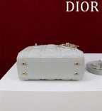 CD Mini Lady 17 Light Grey Lambskin