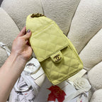 CC 25C Hobo Bags 26cm Light Lemon Yellow Calfskin