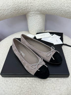 CC 25A Ballet Flat Dark Grey Black Suede