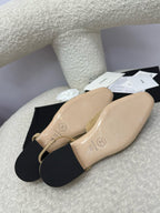 CC 25A Slingback Flat Grey Black Suede