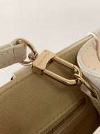 LV OnTheGo 25cm Bag White Purple Pink Embossed Grained Cowhide