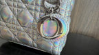 CD MINI LADY 12 SILVER PATENT LAMBSKIN