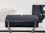 Chanel 40cm Bag Black Silver Lambskin