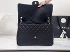 Chanel 40cm Bag Black Silver Lambskin