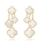 ECLOVER MOP 4 MOTIFS GOLD EARRINGS