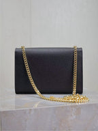 YSL Kate Small Chain Bag 20cm Black Gold Grained Calfskin