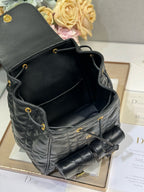 CD Caro Medium Size Backpack Black Sheepskin 23 x 26.7 x 12.5 cm