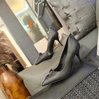 Prada Antiqued Pumps 85mm Black Tan calfskin