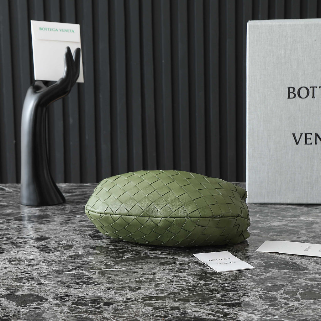 BV MINI JODIE 28CM MATCHA GREEN LAMBSKIN LEATHER