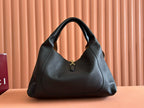 GG Softbit Shoulder Bag 46cm Black Grained Calfskin Gold Hardware