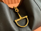 GG Softbit Shoulder Bag 46cm Black Grained Calfskin Gold Hardware