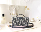 Dior Miss Montaigne Bag 20cm Black Canvas Calfskin