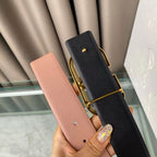 VL BELT 40MM GOLD BUCKLE & REVERSIBLE BLACK PINK LEATHER