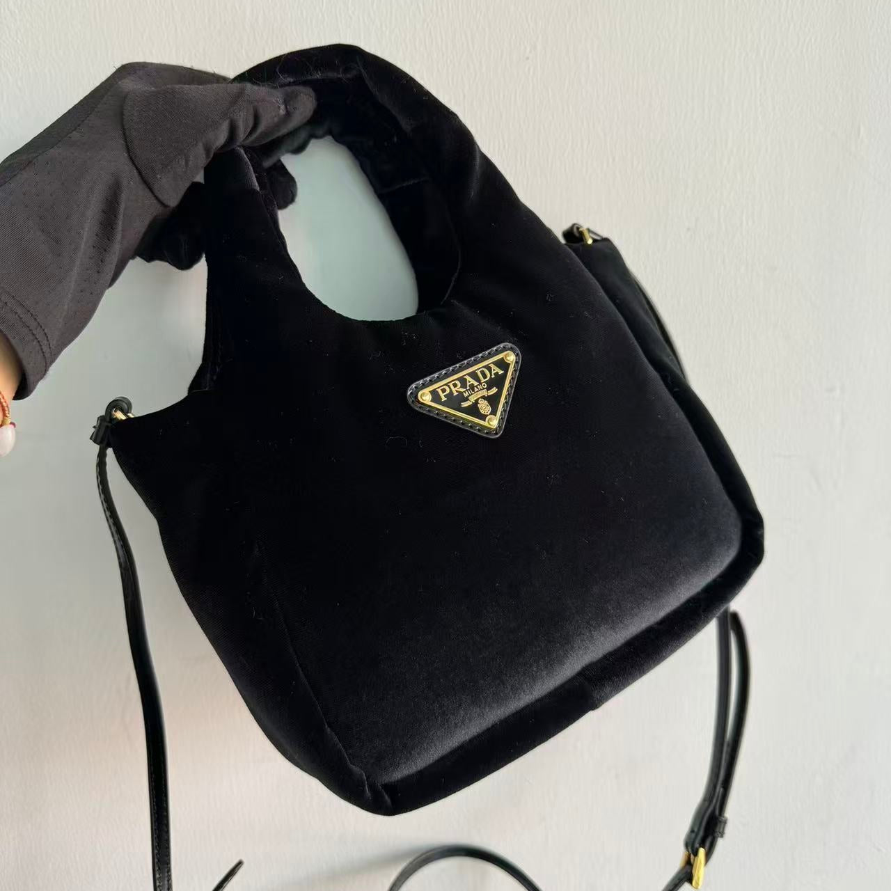 Prada Padded Mini Bag Black Velvet