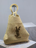 YSL Icare Bag Beige Woven Raffia