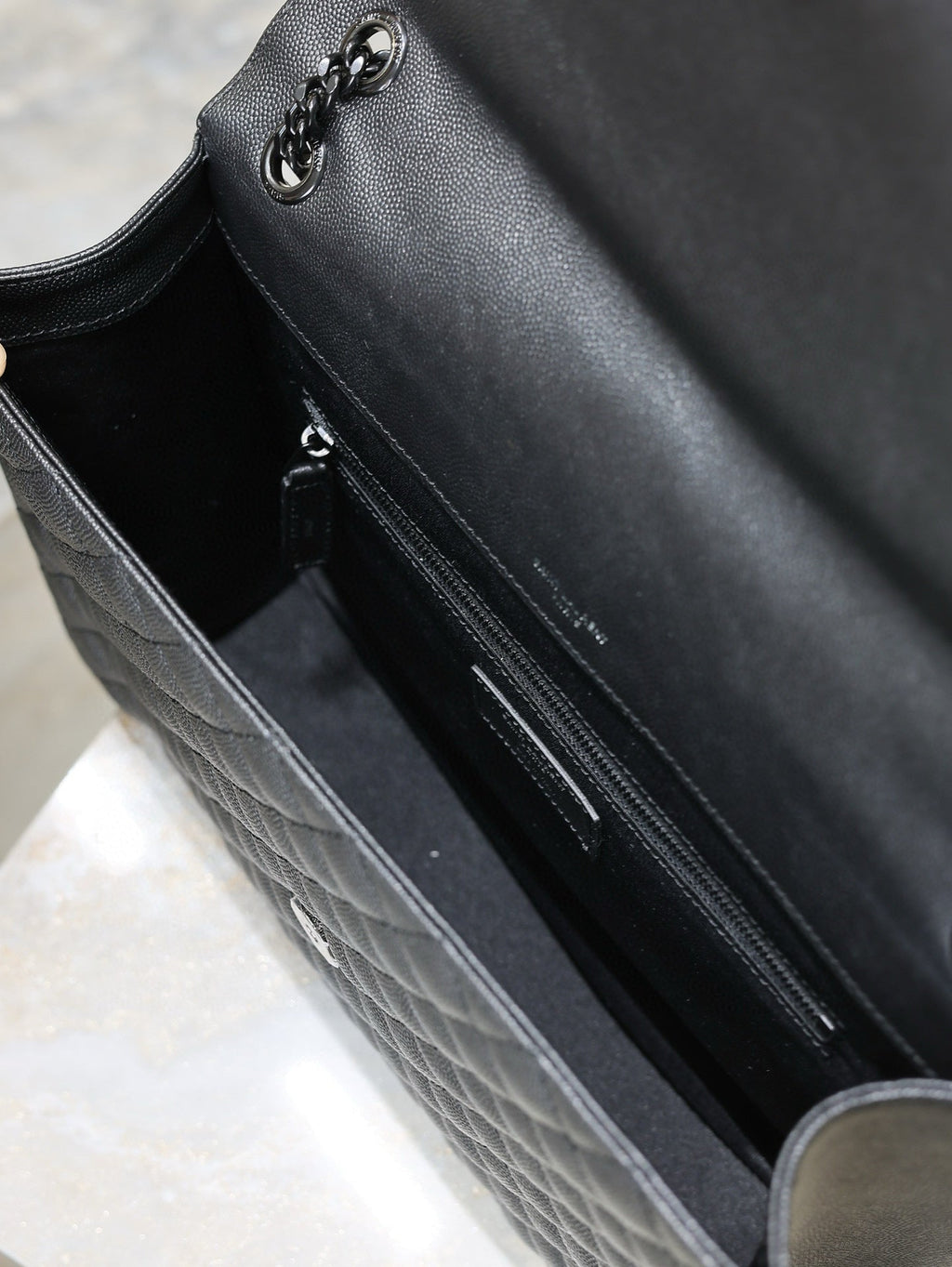 YSL Envelope Chain Large Bag 31cm Black Cowhide