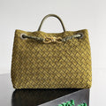 BV Andiamo Bag 32cm Olive Green Suede Leather