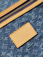 LV x TM Keepall Bandoulière 45cm Bag Blue Red Beige Denim Fabric Cowhide