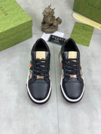 GG 25 Men's ACE Sneaker Black Sheepskin Canvas