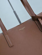 YSL 2025 Tote 38cm Bag Brown Smooth Leather