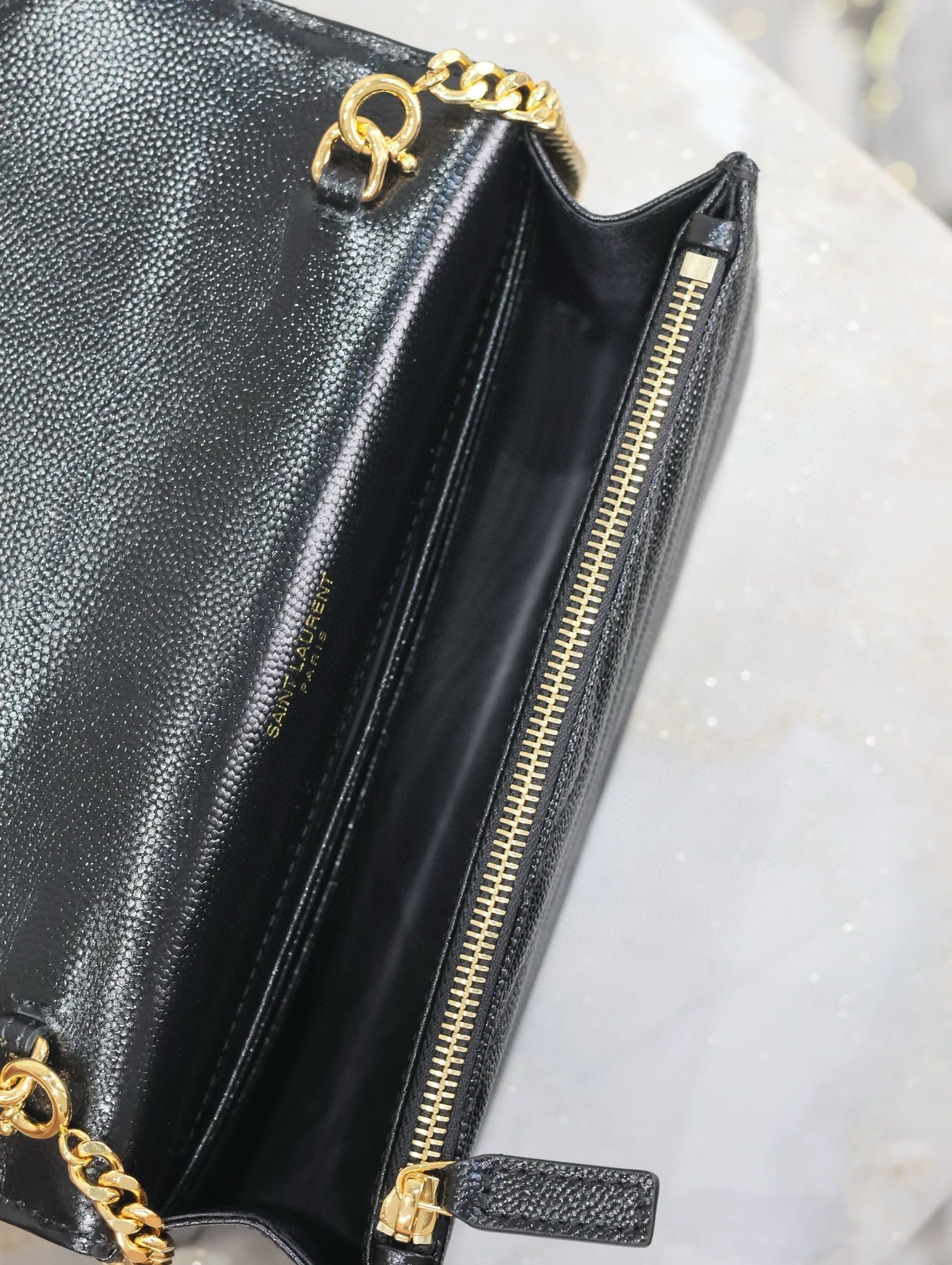 YSL WOC Small Envelope Bag 19cm Black Caviar GHW