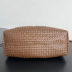 BV Reversible Tote Bag 43cm Intreccio Nocciola Amber Calfskin Suede