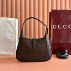 Gucci 25 Jackie Bag Dark Brown Grain Leather
