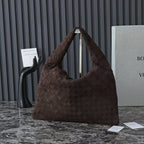 BV 25 Hop Bag Dark Brown Suede