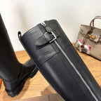 HM Jamie High Boots Black Calfskin
